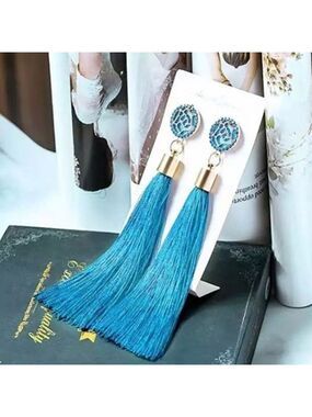 Silk Tassel Earrings Two Colors
